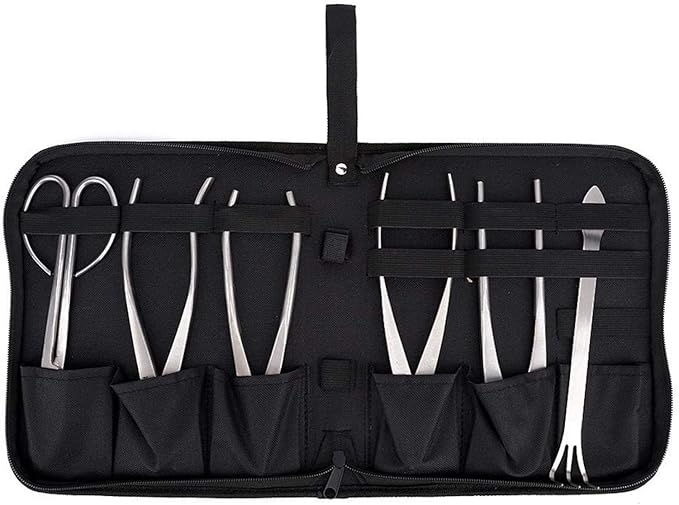 Bonsai Tools Set 6pcs Stainless Steel Bonsai Garden Plant Tree Scissors Trimming Cutting Tool Set with Storage Bag Garden Plant Tools