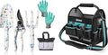 WORKPRO 5PCS Garden Tool Set &amp DURATECH 12 Inch Tool Tote with Waterproof Hard Bottom