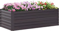 Galvanized Raised Garden Bed Kit Large and Tall Metal Planter Box for Vegetables Flowers and Herbs Reinforced 6' x 3' x 2' Dark Gray