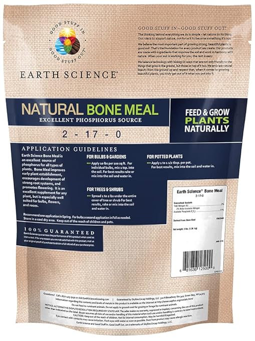 Earth Science Blood &amp Bone Meal Plant Food Bundle – Organic Nitrogen &amp Phosphorous for Thriving Plants – Ideal for Gardens Flowers Bulbs Trees &amp Shrubs – Natural Fertilizers for Vibrant