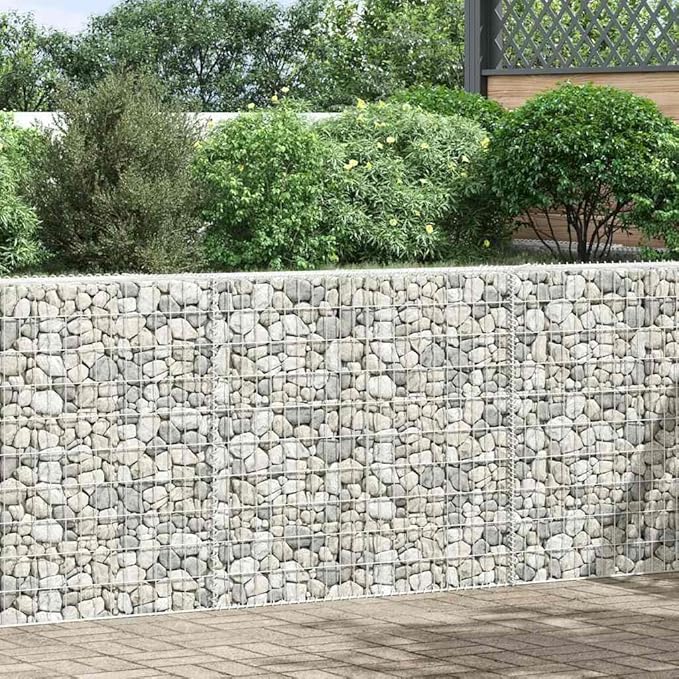 Gabion Raised Bed Silver Galvanized Steel 59.1 x 39.4 in Trapezium Outdoor Planter for Garden High Capacity