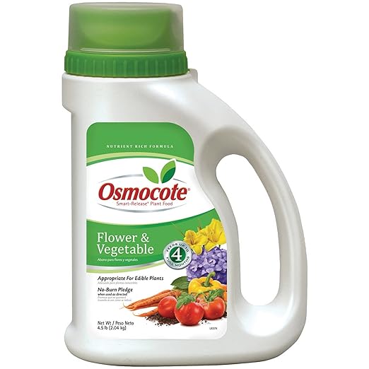 Osmocote 4 Month 14-14-14 Slow Release Vegetable &amp Flower Plant Food Fertilizer 4.5 Lbs. - Pack of (2)