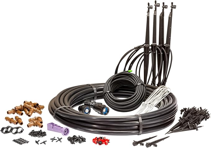 Rain Bird LNDDRIPKIT Drip Irrigation Landscape/Garden Watering Kit with Drippers Micro-Bubblers Micro-Sprays