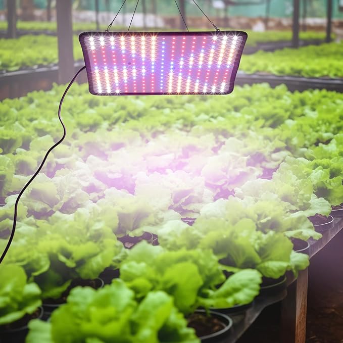 Kisangel 225 LED Hanging Plant Grow Light Full Spectrum Dimmable LED Plant Growth Lamp Hanging Chain for Indoor Gardening Ac110V