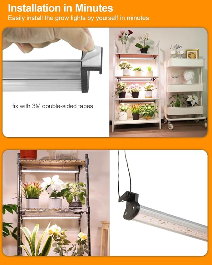 DOMMIA Plant Light for Indoor Plants Full Spectrum Grow Lights for Indoor Plants Brightness Led Grow Lights for House Plants Plant Growing Lamps for Indoor Growing