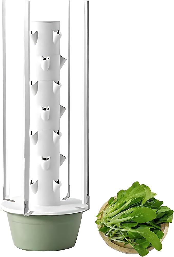 Hydroponics Growing Kits Hydroponics Tower Indoor Growing Intelligent Water Circulation Golden Ratio Hole Layout 20/28/36 Planting Holes for Your Home Gardening Withlights-7Layer