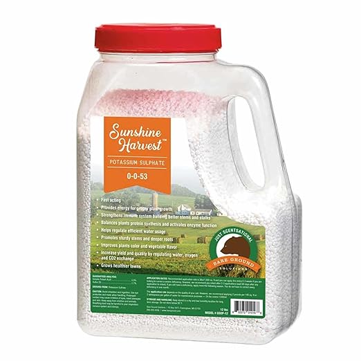 Just Scentsational GSOP-12 Sunshine Harvest SOP Potassium Sulphate Garden Fertilizer - NPK 0-0-53 12lb Shaker Jug