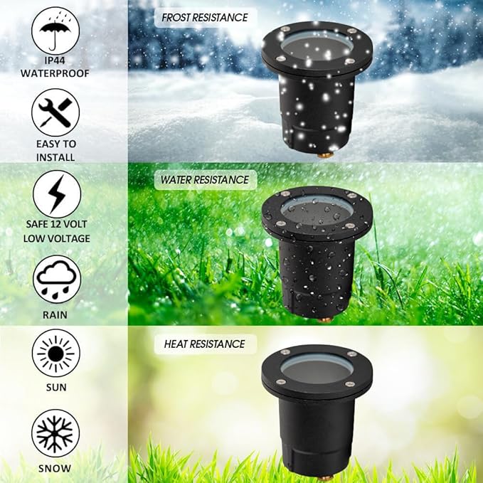 LED Spot Lights Outdoor Landscape Lighting Well Lights 178 - Aluminum In Ground Light with 7W LED Bulb Security Landscape Lights for Long Lasting Home Garden Low Voltage Lighting Deck Lighting
