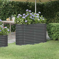 Garden Raised Bed Powder-Coated Steel 44.9x15.7x26.8 Anthracite Gardening Pots &amp Planters