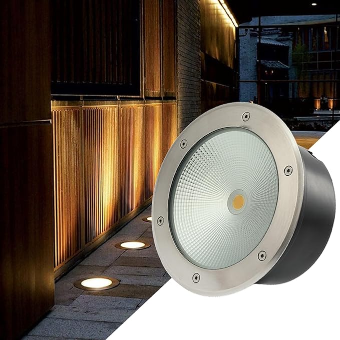 LED Underground Light Outdoor Buried Lights IP66 Waterproof Underground Lights AC85-265V Spotlight for Garden Patio Step Path Driveway Round Landscape Lamp