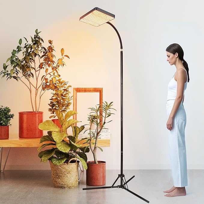 FECiDA 2026 Grow Lights with Upgraded Stand Standing Grow Lights for Indoor Tall Plants Bonsai Tree 4/8/12/16/20 Hr Timer 25 Watt Power Draw NO Need Adapter 24-76 Height Adjustable