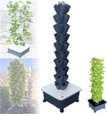 Hydroponics Growing TowerMulti-Layer Vertical Soilless Cultivation Hydroponic PlantersHydroponic Planting Towerfor Fruits and Vegetables Hydroponic Tower Gray-10-layer