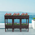 YIYIBYUS Square Raised Garden Bed2-Tier Raised Garden Bed Planter Elevated Box Vegetable Flower Herbs Yard Plant (PP)