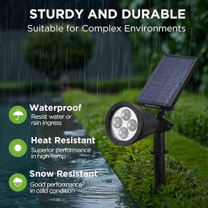 InnoGear Solar Lights Outdoor Waterproof Solar Garden Light for Outside Yard Landscape Lighting Pathway Spot Lights Spotlight Wall Light Auto On/Off Pack of 6 (White)