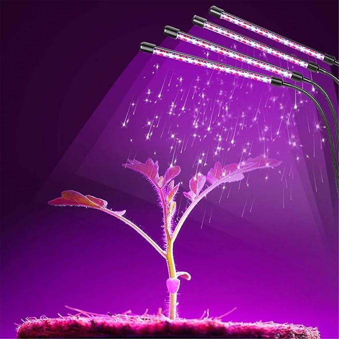 80W LED Full Spectrum Grow Lamps with Bracket 6 Dimmable Levels Greenhouse Flower Home Plant Growing Lights with Timer