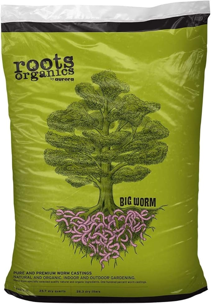Roots Organics Big Worm Organic Earthworm Castings 1 Cubic Foot Bag Brown/A (ROBW)