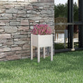 Square Planter for Garden White Solid Pinewood Welded Wire Steel Basket Retaining Wall Raised Garden Bed Landscape Galvanized Grid Fencing