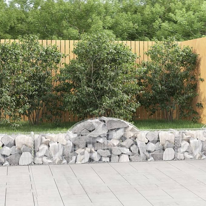 Silver Galvanized Iron Gabion Basket 78.7 x 78.7 x 11.8 in Raised Garden Bed Planter Outdoor Rectangular Metal Frame Flower Bed for Garden Terrace Patio
