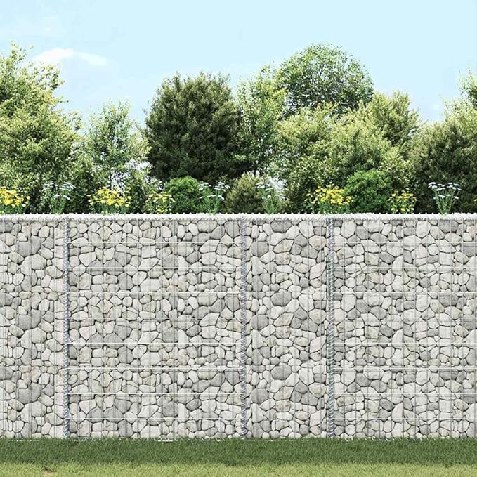 Gabion Raised Garden Bed Silver Galvanized Steel Trapezoidal Outdoor Planter Box 31.5x31.5x39.4 Inch Weatherproof Metal Planters for Outdoor Plants