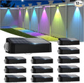 Solar Fence Lights Outdoor with 3-Way Lensed Lighting Fence Light Solar Powered 12 Mode RGB Color Changing Warm/Cool White IP65 Waterproof for Deck Wall Patio Backyard Outside(12 Pack)