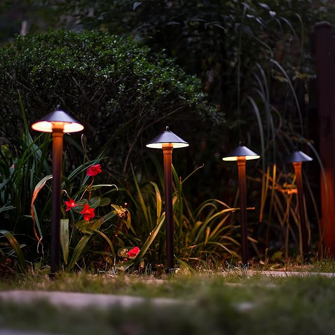 GOODSMANN Landscape Light 10 Pack Pro Light Set Waterproof Low Voltage Lighting Halogen Bulb (Pathway Light&ampSpotlight&ampPower Pack&ampCable Wire)