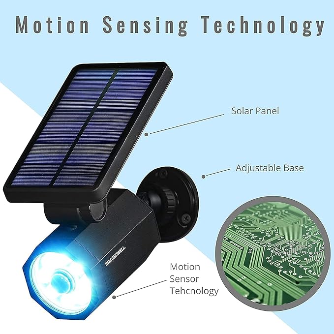 Bell+Howell Bionic Spotlight Deluxe Solar Lights Outdoor Motion Sensor 50% Brighter 8 LED Bulbs LED Lights Waterproof Landscape Spotlights Patio Yard Garden Outdoor Lighting As Seen On TV Set of 5