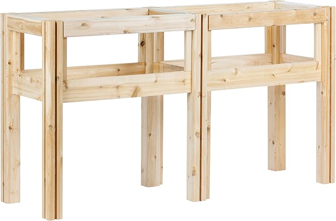 Greenes Fence Four Bucket Elevated Cedar Wood Garden Frame 54 in. x 16 in. x 30 in. - Made in USA with North American Cedar