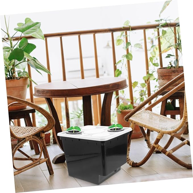 POPETPOP Hydroponic Vegetable Planting Bucket for Soilless Cultivation Greenhouse Growing System Sturdy Plastic Planter Water Tank for Home Gardening