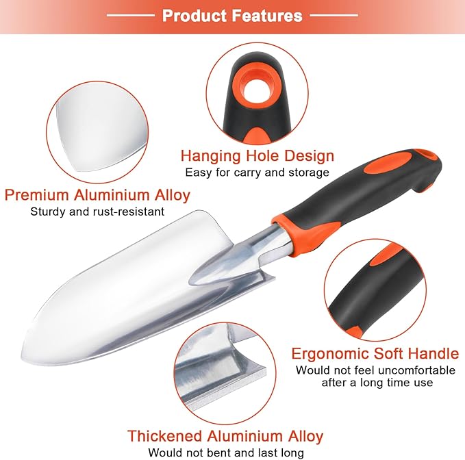 Garden Tools Set 3 Pack Heavy Duty Gardening Tools Set + Garden Tools Set 8 Piece Gardening Tools Set with Non Slip Ergonomic Handle