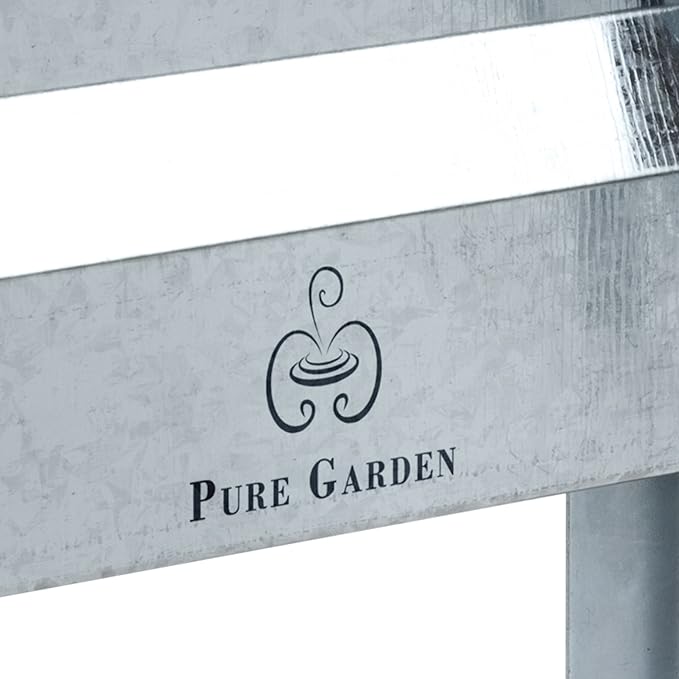 Pure Garden Galvanized Raised Garden Bed - 14.25” L x 13.5” W x 5.5” H Raised Garden Beds Outdoor Square Planter Box Kit for Flowers Vegetables Fruits or Herbs - Raised Bed Garden Planters