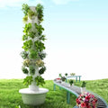 Hydroponics Growing System Tower with Foldable LED Light 20/28/36 Pods Vertical Hydroponic Tower Auto Water Circulate Hydroponics Tower Garden for Herbs Fruits and Vegetables 7Layer