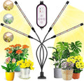 LED Grow Light 4-Head Plant Growing Lamp with Timer 9 Dimming Levels 3 Light Modes USB Powered Flexible Gooseneck (Warm Light)