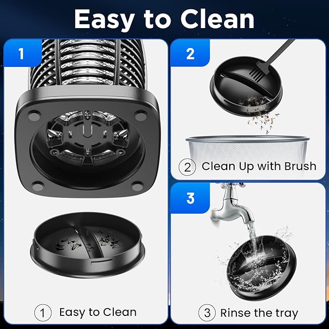 Solar Bug Zapper Outdoor Waterproof Portable &amp Rechargeable Bug Zapper with Panel Sensor &amp LED Night Light Mosquitoes Zapper Electric Fly Zapper for Home Patio Backyard Camping
