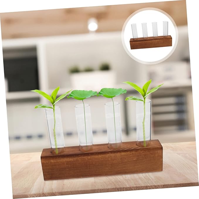 Happyyami 3 Sets Plant Propagation Station Plants Terrarium Desktop Vase Flowers Decor Upholstery Trim Test Tube Vase Test Tube Plant Terrarium Water Planter Hydroponic Plants Vase Decor Air