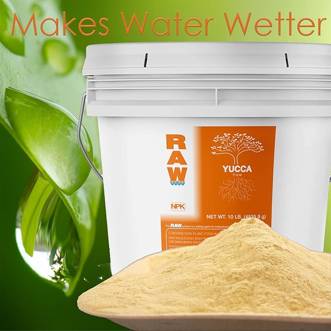 RAW Yucca Extract 10lb | Natural Wetting Agent for Plants &amp Soil Plant Surfactant for Hydroponic Nutrients Indoor Plants Garden &amp Soil Conditioner