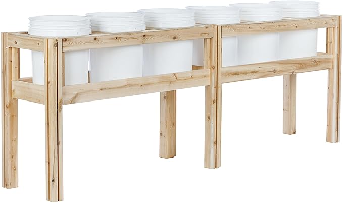 Greenes Fence Six Bucket Elevated Cedar Wood Garden Frame 84 in. x 16 in. x 30 in. - Made in USA with North American Cedar