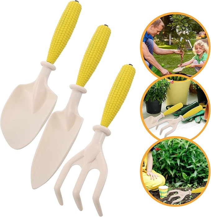 Garden Trowel and Soil Digging Shovel Set with Hand Rake Small Gardening Tool Kit for Soil Loosening and Planting Sturdy Plastic Construction Suitable for Garden Beds