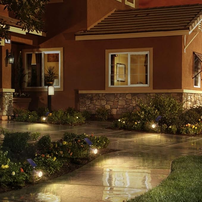 Solar Spot Lights Outdoor Waterproof Solar Landscape Spotlights 18 LED 2-in-1 Uplights Adjustable Flag Pole Lights Solar Powered 3000k Warm White for Garden Yard Driveway Pathway