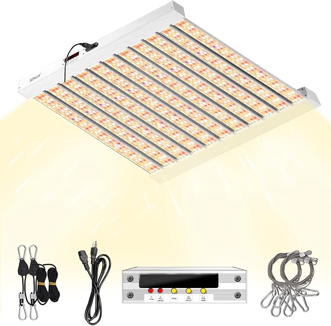 SZHLUX 500W LED Grow Light 4x4/5x5ft with Timer and Temp Control Full Spectrum Grow Lamp with 1056 DiodesIndoor Plants for Seedling Veg and Bloom Grow Light