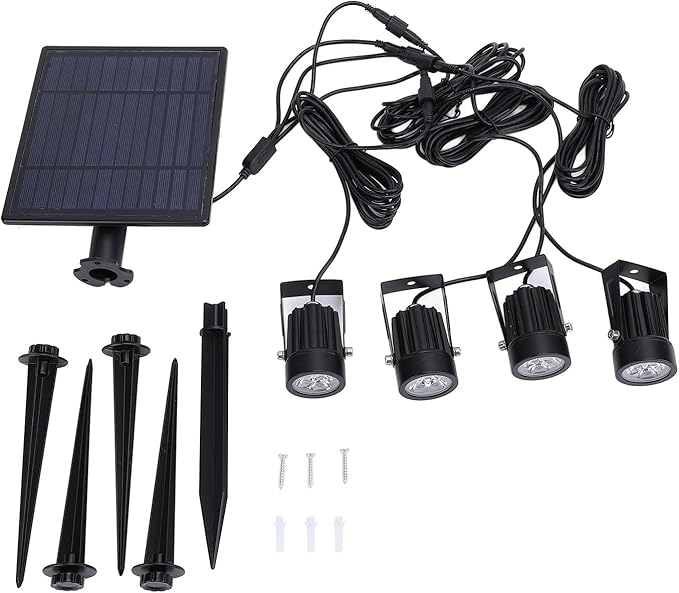 Solar Stake Light 3000K Warm White IP65 Waterproof Outdoor Garden Landscape Lights Solar Powered with Adjustable Spotlight - Weather Automatic On Off Ideal for Yard