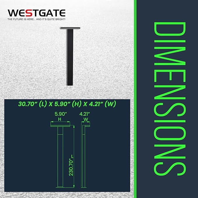 Westgate 12V LED Hammerhead Light Outdoor Landscape Lighting Die-Cast Aluminum Powder Design for House Driveway Walkway Garden Lawn Sidewalk Planters Power-Wired 30.7Lx5.9'Wx4.21H Bronze
