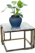 14.5 Marble Black Gold Plant Stand