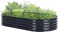 Galvanized Raised Garden Bed Kit w/Cover Ultimate Raised Beds Extra Deep Metal Planter Beds for Vegetables Outdoor Gardening with Reinforced Structure and Effortless Assembly