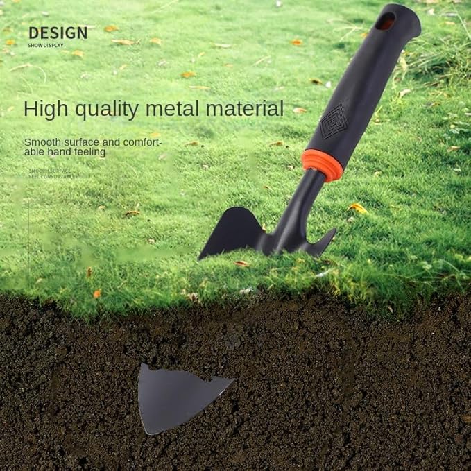 Garden Tool Set 4 Piece Heavy Duty Garden Trowels Cast-Iron Garden Hand Shovels with Non-Slip Rubber Grip Idea for Transplanting Weeding Digging and Planting (Four-Piece Tool Set)