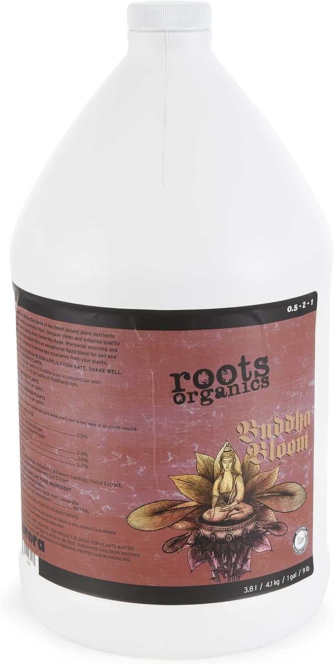 Roots Organics ROBBG Natural Organic Buddha Bloom Plant Fertilizer for Indoor Outdoor Container Plants and Hydroponics 1 Gallon