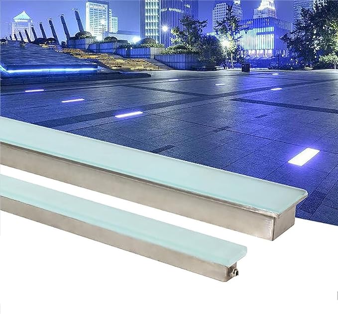 Outdoor Buried Lights - Ground LED Landscape Lights IP67 Waterproof Recessed Floor Spotlight DC 24V Long Strip Recessed Wall LampWarm White 12W100*5 * 6cm
