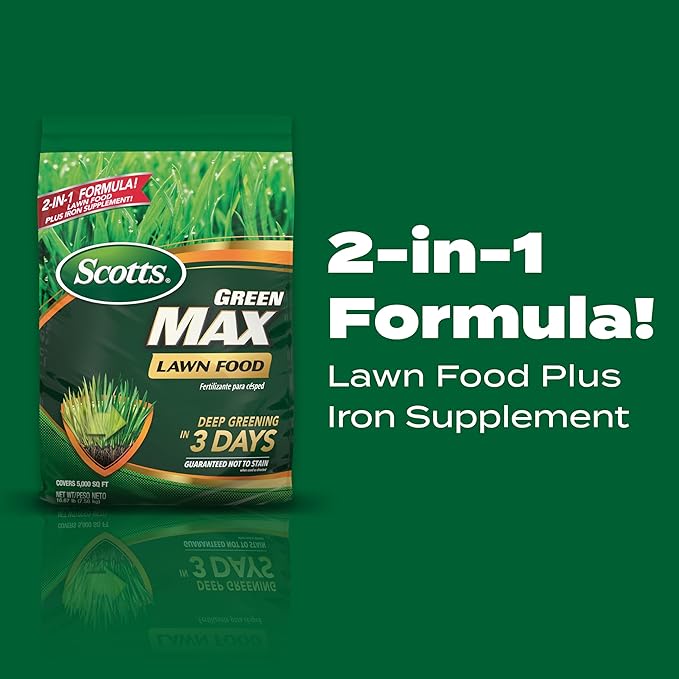 Scotts Green Max Lawn Food - Lawn Fertilizer for Grass Plus Iron Supplement 10000 sq. ft. 33.33 lbs.