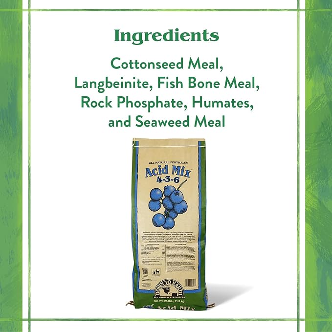 Down to Earth All Natural Fertilizers Acid Mix 4-3-6 50 lb Bag Plant Food for Blueberries Raspberries