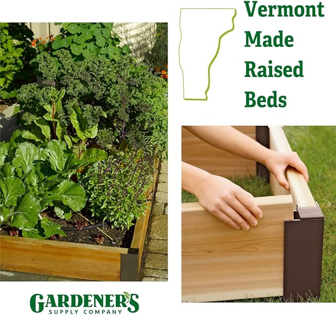 Gardener's Supply Company Cedar Raised Garden Bed 3x6 | Weather Resistant Outdoor Square Planter Box for Plants Herbs Flowers &amp Vegetables with Rust-Proof Aluminum Corners