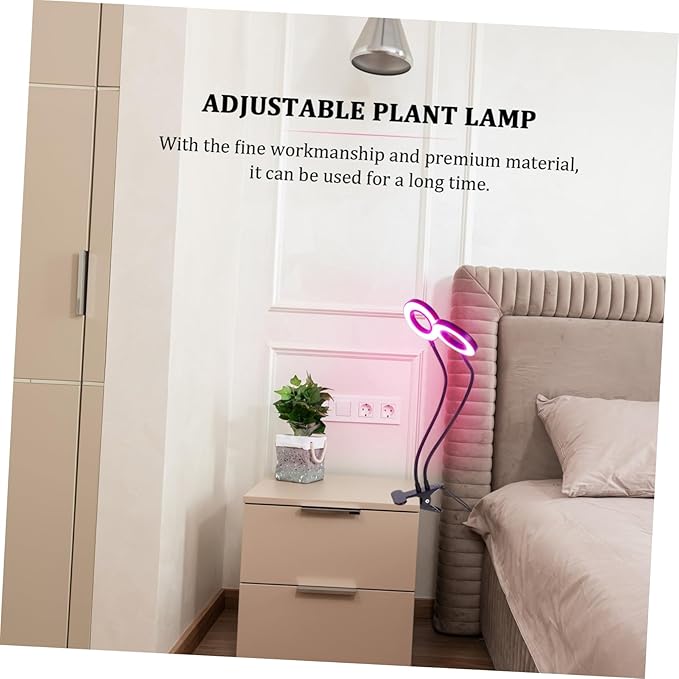 balacoo 5v Led Plant Growth Light with Timer Dual-Head Clip Lamp for Indoor Plants Convenient USB Powered Clamp for Home and Greenhouse Use Dimmable Full Lighting